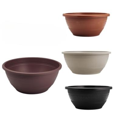 Imagem de Vaso de Planta, Kit Vasos Cuia Rosa Do Deserto 6,6 Litros Vasos Redondos Cor Terracota(5 CUIAS + 5 PRATOS)