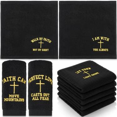 Imagem de Hillsuren 10 peças de presentes cristãos de Natal para homens, panos de lavagem de algodão, toalhas de mão de 30,5 cm, versículo bíblico, presentes de agradecimento para pastor, membro da igreja