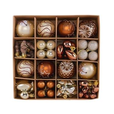 Imagem de shamjina 65 pingentes decorativos para pendurar na árvore de Natal, ideais para guirlandas e arranjos natalinos, Castanho Champanhe