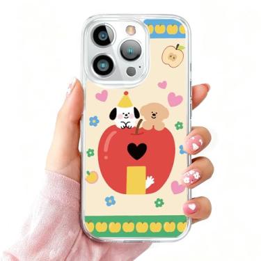 Imagem de DSJIFGEW Design de capa transparente padrão para iPhone 16 Pro | Antiamarelamento, parte traseira rígida, proteção contra quedas de nível militar, suporta carregamento sem fio