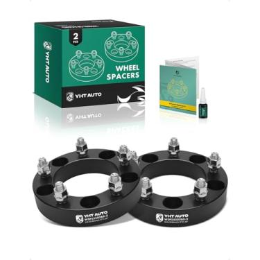 Imagem de YHTAUTO Espaçadores de roda centralizados de cubo 5 x 5,5 de 1,25 polegadas compatíveis com modelos Ford, Dodge e Jeep, espaçadores de pneu F-150 E-150 Ram 1500 com pinos de 1/2 "-20, furo do cubo de