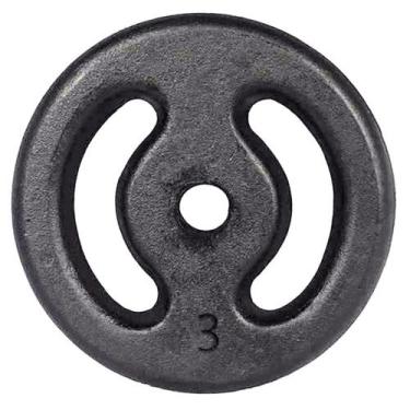 Imagem de Anilha 3kg (PAR). ferro pintada. - Fundiban 