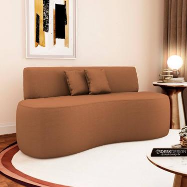 Imagem de Sofá Orgânico Curvo Living Manhattan 150cm 02 Lugares Courino - Desk Design