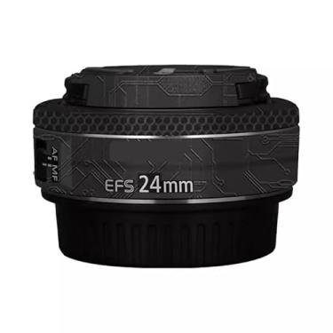 Imagem de EFS 24 2.8 Adesivo de lente de câmera para Canon EF-S 24 mm F2.8 Película protetora de vinil decalque película (círculo preto)