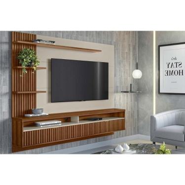 Imagem de Painel Quarto P- Tv Até 65 Pol Araruna C- 2 Porta E 3 Prateleiras 200x170cm Freijó-off White - Linea Brasil