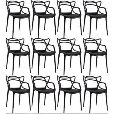 Imagem de Kit - 12 X Cadeiras Masters Allegra - Preto