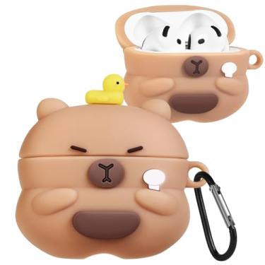 Imagem de Joyleop Capa para Airpods 4 – Capa protetora fofa para mulheres, meninas, meninas, crianças, desenho Kawaii, anime 3D, urso e pato, capa protetora de silicone macio para AirPods 4ª geração 2024 capa