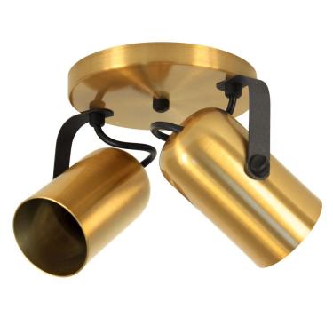 Imagem de Luminária Teto 2 Spots Direcionáveis Focus Fit Dourado 1282