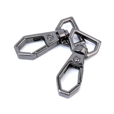 Imagem de VersaKits 10 peças de fechos de garra de lagosta giratórios resistentes, 1/2 polegada, anel D preto, ganchos de pressão, clipes de gatilho para chaveiro, alça de bolsa, coleira de cordão para animais