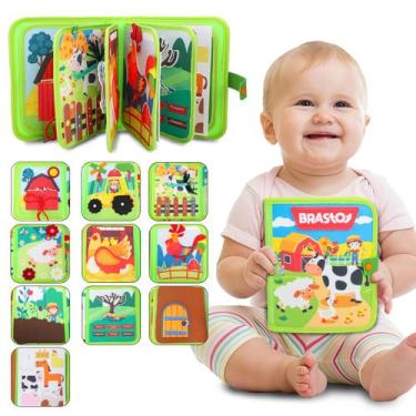 Imagem de Livro Infantil para Bebê de Tecido Animais Montessori Sensorial Coorde
