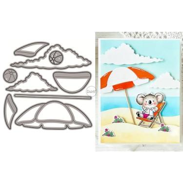 Imagem de DzIxY Conjunto de matrizes de corte de metal com nuvens de guarda-chuva de retalhos para fazer cartões, conjunto de recortes de papel, estêncil, suprimentos, modelos de máquina