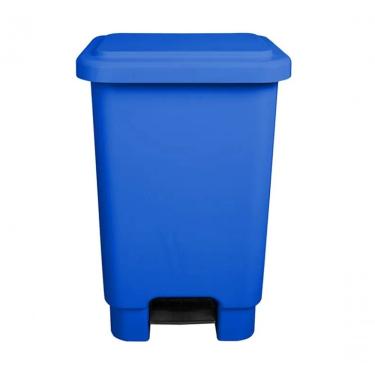 Imagem de Lixeira 50l Retangular C/ Pedal Azul Plasticos 13239