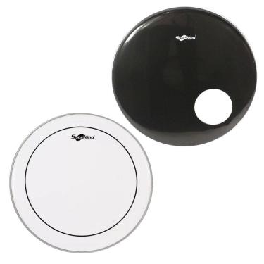 Imagem de Kit Pele 22`` Bumbo Hidráulica Spanking + Pele Muffler Furo