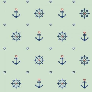 Imagem de Papel De Parede Infantil Marinheiro Verde