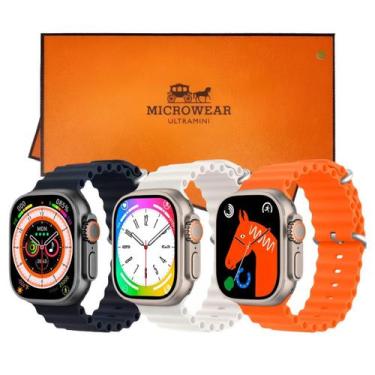 Imagem de Smartwatch W69 Mini Feminino Masculino Troca Pulseiras Serie 9 Nfc Mic