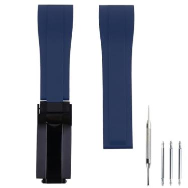 Imagem de Czjiaqh Pulseira masculina de borracha de 20 mm compatível com Rolex Daytona, preta, verde, fantasma de água, esportes ao ar livre, pulseira de relógio de silicone, acessórios para mulheres, Fivela