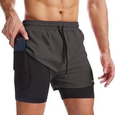 Imagem de Bermuda Shorts 2 em 1 Masculino Academia Dryfit Elastano Treino Esport