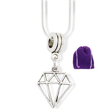 Imagem de Emerald Park Jewelry Colar de corrente de cobra com pingente de diamante geométrico