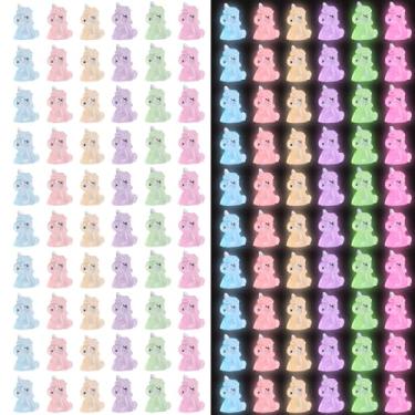 Imagem de 60 peças luminosas mini unicórnios de resina, que brilham no escuro minúsculo ornamento de unicórnio miniatura estatuetas de unicórnio pequenas figuras de unicórnio fofas mini animais de resina para