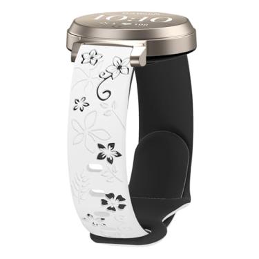 Imagem de Pulseira floral compatível com Garmin Lily 2, pulseira esportiva feminina fofa de silicone macio de 14 mm de liberação rápida para relógio inteligente Lily 2 Active/2 Classic Smart Watch