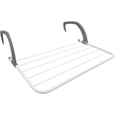 Imagem de Varal Portátil para Portas e Janelas, Secador de Roupas Dobrável, Prático para Apartamento, Branco