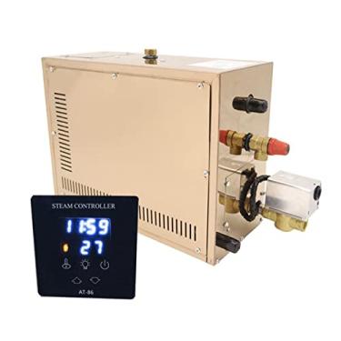 Imagem de YWangQiang Gerador de vapor de sauna 6kw gerador automático de vapor de aço inoxidável descalcificante máquina de banho de vapor para sala de spa controlador digital acessórios de sauna (cor: 7kw