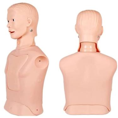 Imagem de HYUIO Modelo de tubo gástrico de intubação, manequim de meio corpo, simulador de prática de enfermagem, modelo de traqueostomia de lavagem gástrica