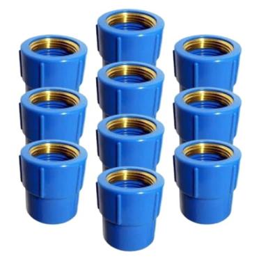 Imagem de Kit 10 Luva Azul Soldável Rorsca Latão 25mm 3/4" X 3/4" Shiva