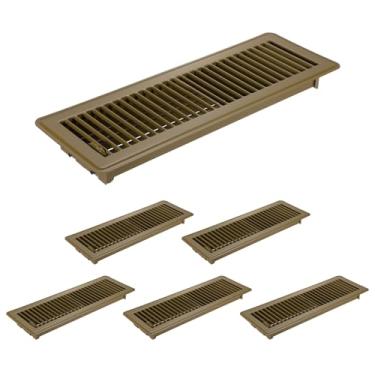 Imagem de PATIKIL Coberturas de ventilação de chão de 10 x 35 cm, 6 peças de registros de piso capas de ventilação de ar de metal resistente para ventilação de ar fácil ajustável para grades de teto de parede