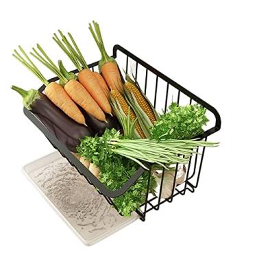 Imagem de Prateleira de armazenamento de cozinha, cesta de armazenamento de parede para cozinha, vegetais, sem perfuração, cesta de frutas e legumes, prateleiras de armazenamento ()