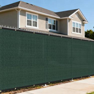 Imagem de FLORALEAF 4'×12' Cerca de tela de privacidade tela pára-brisas malha sombra rede rede rede resistente 90% bloqueio para parede ao ar livre, jardim, quintal, quintal - personalizado