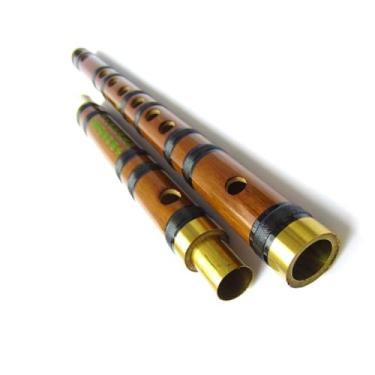 Imagem de Flauta de bambu de madeira para iniciantes, linha preta, instrumento de sopro profissional, uma seção