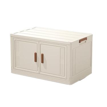 Imagem de SPXMQSS Caixas de armazenamento com tampas grandes, caixas de armazenamento empilháveis com abertura frontal, caixa de armazenamento dobrável, caixas de armazenamento de plástico com rodas para