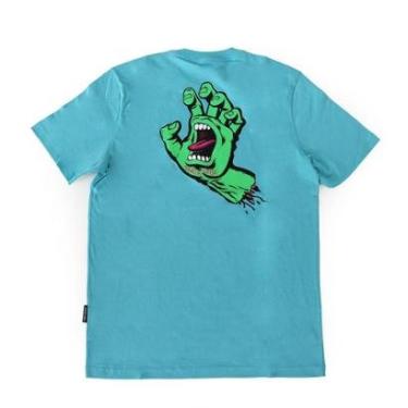Imagem de Camiseta Santa Cruz Screaming Hand SS - Azul Claro/Verde-Masculino