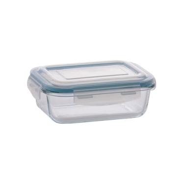 Imagem de " Pote de vidro hermético ante vazamento 370 ml para forno geladeira freezer com anel de vedação e sistema de ante-vazamento. Porta alimentos Organizador de alimentos e Vasilha de Vidro Borosilicato "