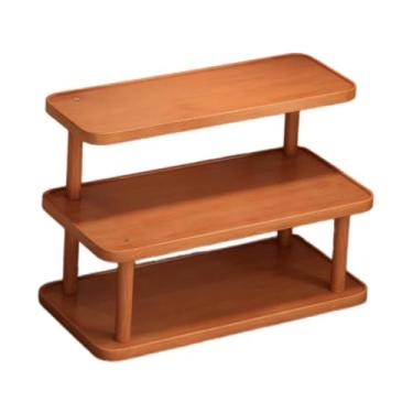 Imagem de Generic Suporte expositor para copos e frascos, 3 camadas, multifuncional, rústico, robusto, em madeira, para perfumes e pequenos itens cosméticos, 40cm