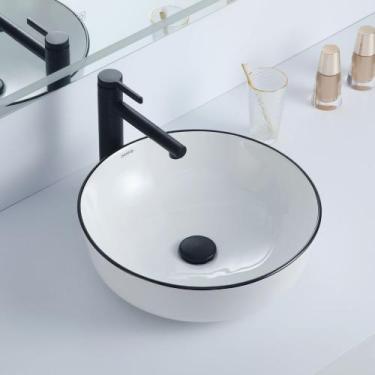 Imagem de Cuba Deend de Ceramica Orbita Linea Para Banheiro 41x41x13cm