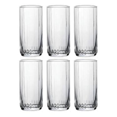 Imagem de Kit 4 6 12 Copos Long Drink Leia 310ml Pasabahce Design Elegante Copo 