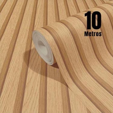 Imagem de Papel de Parede Ripado Claro Texturizado PREMIUM 10m Autoadesivo 3D Sa