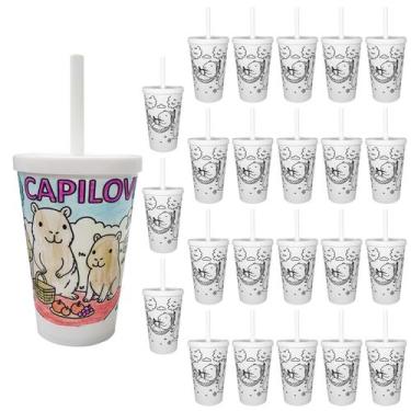 Imagem de 24 Copos Para Pintar Copo Infantil 350ml Seguro Resistente - NEOPLAS