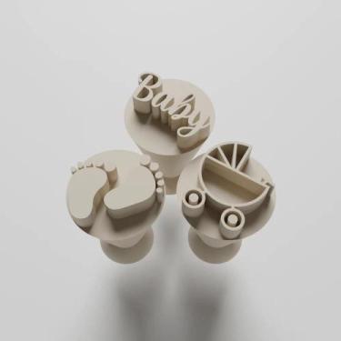 Imagem de Kit Carimbo Marcador Brigadeiros NENEM BEBE CRIANÇA CHA REVELAÇÃO Mold