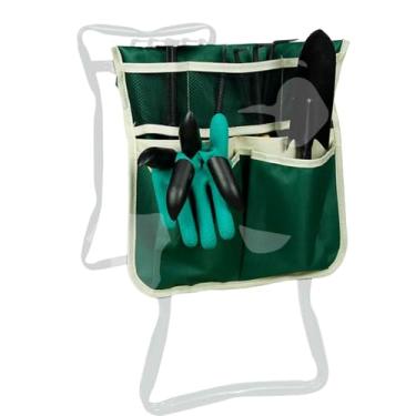 Imagem de Bolsa de armazenamento de carrinho de jardim para pendurar - organizador de pano Oxford para banco de jardim, ferramentas e suprimentos, acessório de carrinho de montagem lateral