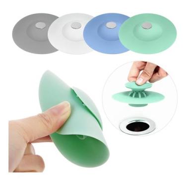 Imagem de Tampa Para Ralo De Silicone Para Pias Tanques Filtro De Drenagem Unive