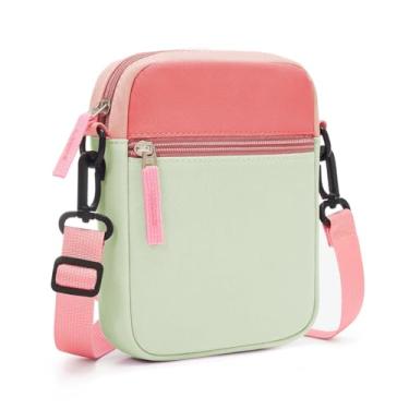 Imagem de sveter Bolsa infantil para meninas, bolsa tiracolo colorblock para crianças de 8 a 10 anos, 10 a 12 anos, Verde e rosa