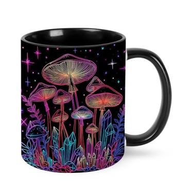 Imagem de Jumou Caneca de café de cogumelo 325 ml, copo de cerâmica engraçado para mulheres e homens, novidade, presentes de aniversário, Natal, micro-ondas, escritório, casa