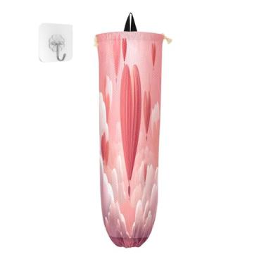 Imagem de Wassud Balão em forma de coração (4) 1 pacote de suporte de saco de plástico, suporte de parede para sacola de mercearia armazenamento de cozinha para decoração de despensa de cozinha doméstica