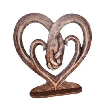 Imagem de Generic Estátua Decorativa de Mãos Dadas em Forma de Coração, Ideal para Decoração de Prateleira, Armário de TV Ou Escritório.
