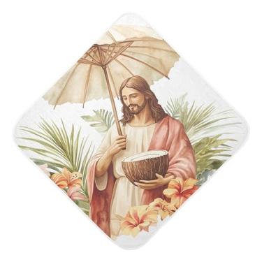 Imagem de Burbuja Toalha de banho de coco tropical para bebês - Toalha com capuz de musselina macia e absorvente para recém-nascidos, 89 x 89 cm