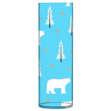 Imagem de Burbuja Vaso de flores com ursos e árvores, não quebrável, alto, redondo, transparente, para decoração de casa, escritório, buquê de casamento