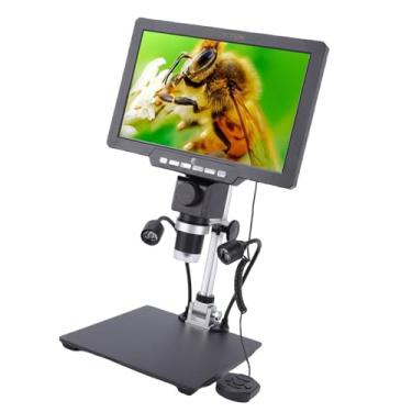 Imagem de Heayzoki Microscópio Digital de 10,1 Polegadas, Microscópio Eletrônico HD 2000x para Adultos, Distância de Foco de 10-130 Mm, 2 Luzes LED para Identificação Mineral, Observação